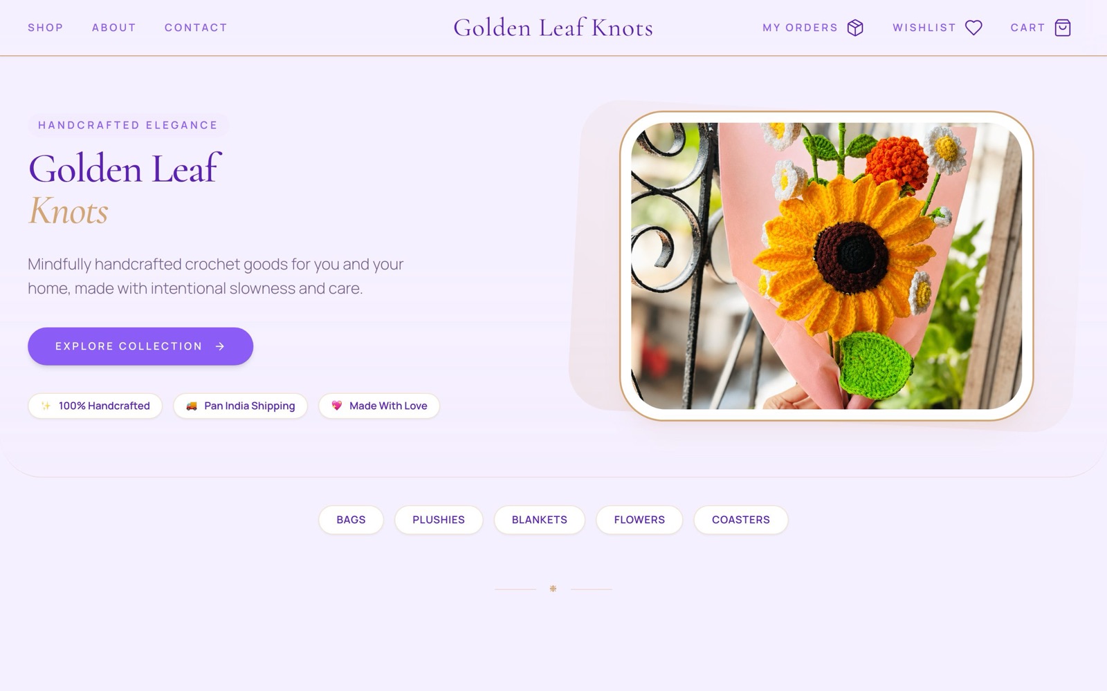 Golden Leaf Knots online store
